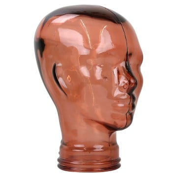 Recycled Glass Rose Pink Unisex Mannequin Head - 29cm