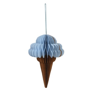 Blue Hanging Paper Ice Cream - 30cm