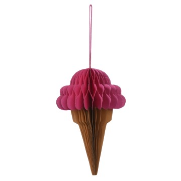 Pink Hanging Paper Ice Cream - 30cm