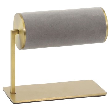 Brushed Gold & Grey Velvet Bangle Stand - 135 x 112 x 60mm