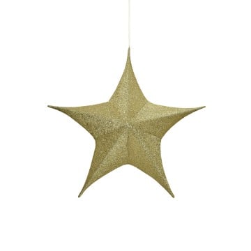 Gold Folding Glitter Star - 65cm